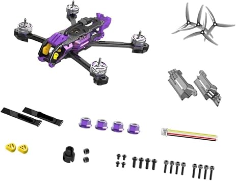 5 O4 PRO Air Unit FPV 5Inch Drone 6S with 55A Stack Storm 1880KV Motor Fit for F405 V4 2306.5 PRO Drone(DC O4 Power Purple)