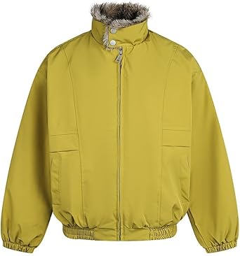 Casual Wool Collared Men's Women's Winter Versatile Work Jackets Thick Cotton Padded